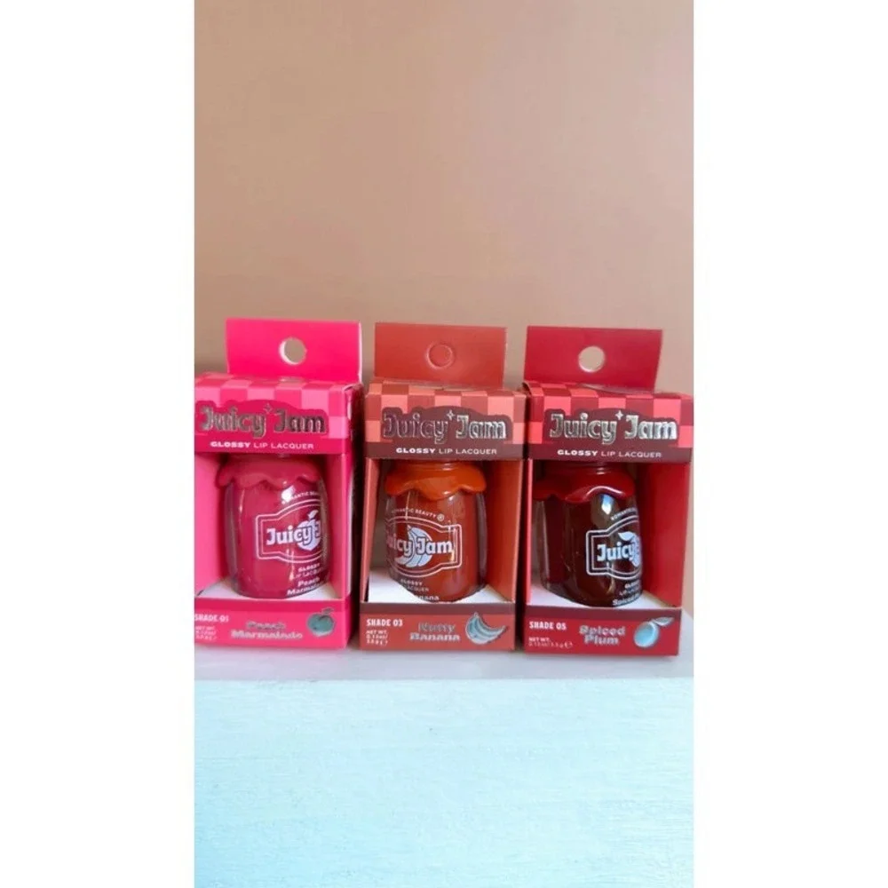 Three pack bundle, viral‎ juicy jam banana Plumb peach lip lacquers
